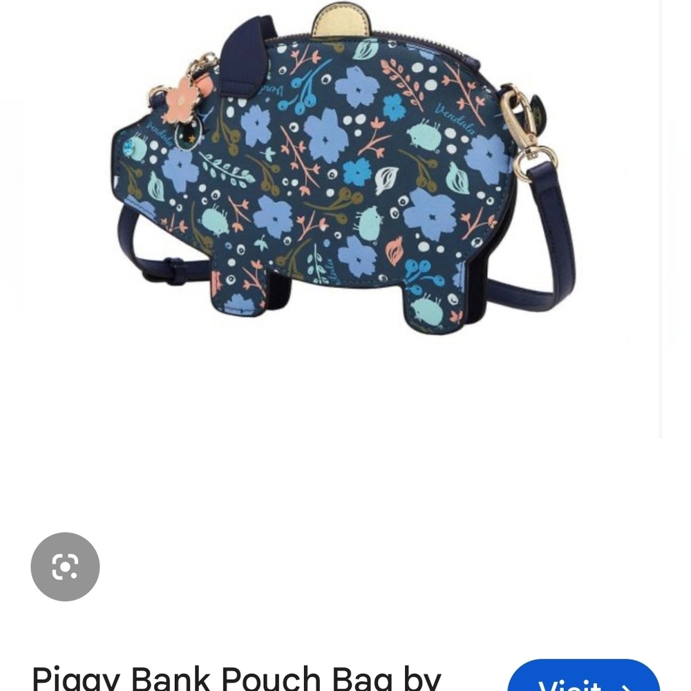 VENDULA LONDON Modern Millie Floral Piggy Bank Pouch Bag